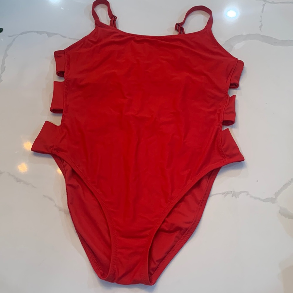 Shade and Shore- red cutout swimsuit